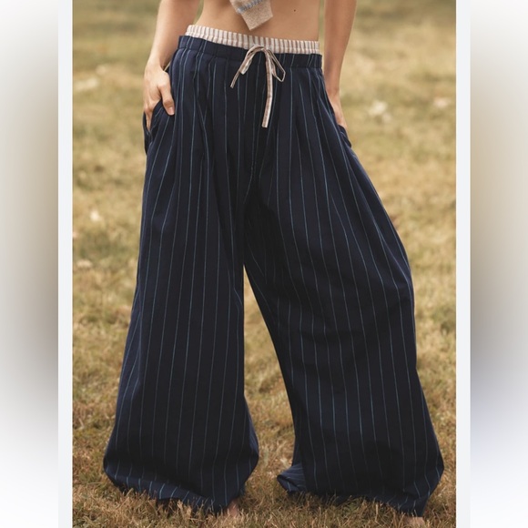 Anthropologie Mixed Stripe Wide Leg Pants - Picture 1 of 4